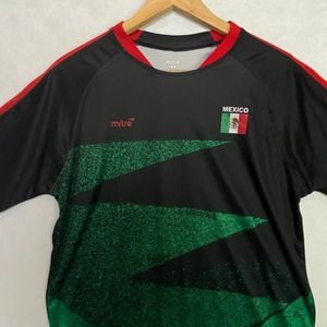 Mitre Soccer Jersey Mexico Graphic Print Crew Neck Short Sleeve Size Medium